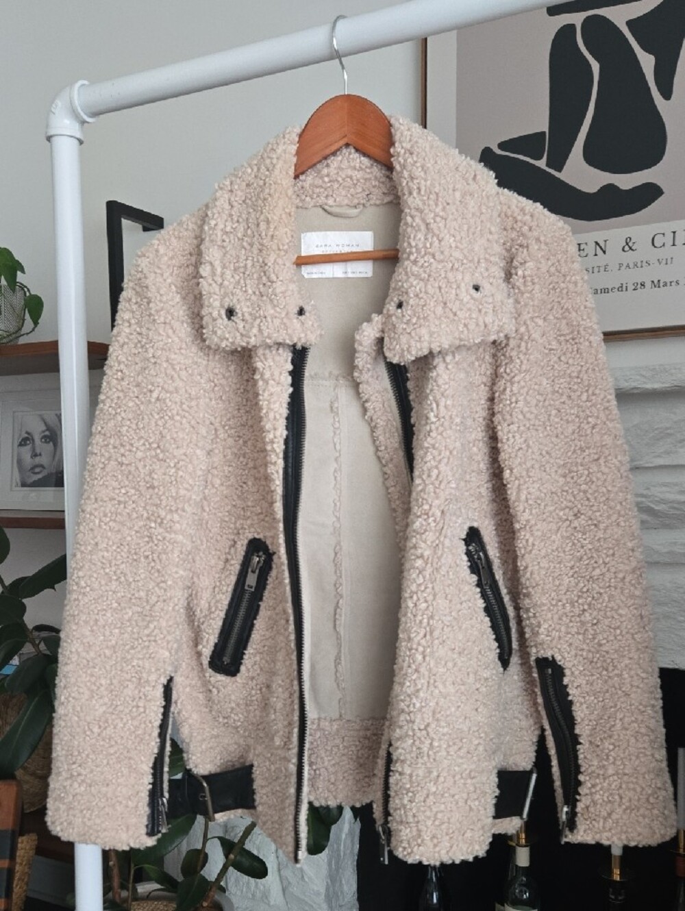 Zara Faux Fur Biker Jacket Retail $149